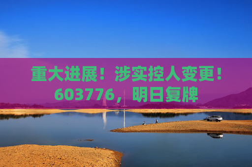 重大进展！涉实控人变更！603776，明日复牌