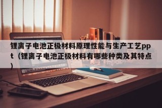 锂离子电池正极材料原理性能与生产工艺ppt（锂离子电池正极材料有哪些种类及其特点）