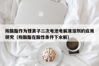 羧酸酯作为锂离子二次电池电解液溶剂的应用研究（羧酸酯在酸性条件下水解）