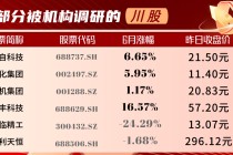 机构“热捧”川股：多家获评级上调 7股迎百家机构调研