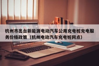 杭州市出台新能源电动汽车公用充电桩充电服务价格政策（杭州电动汽车充电桩网点）