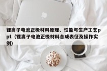 锂离子电池正极材料原理、性能与生产工艺ppt（锂离子电池正极材料合成表征及操作实例）
