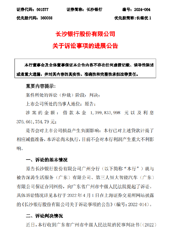 4480yy在线A片无码 长沙银行：公布诉讼事项进展  第1张