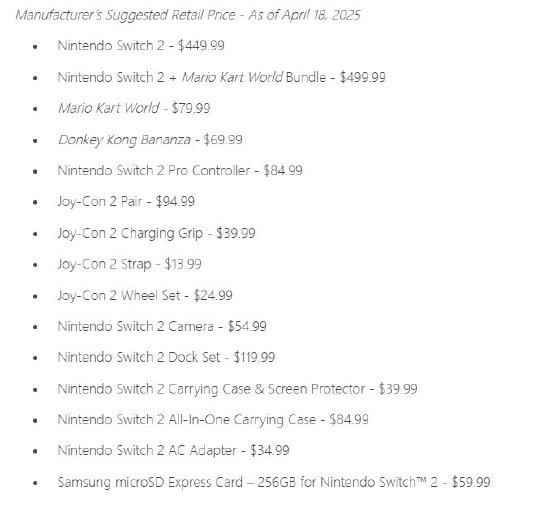 4480午夜理论免费无码 任天堂维持Switch 2定价 美国4月24日开启零售预购  第2张