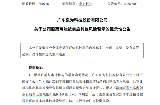 4500网约外围模特女神 泉为科技可能被实施其他风险警示  第1张