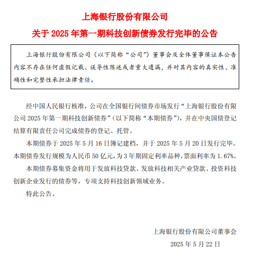 4480yy在线A片无码 上海银行：50亿元科技创新债券发行完毕  第1张