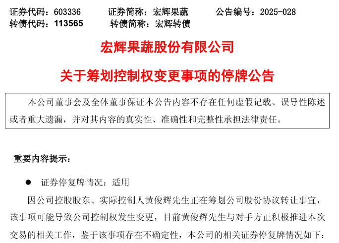 4480yy在线A片无码 明日停牌！又一A股 筹划控制权变更  第2张
