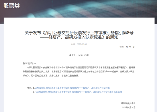 4480午夜理论免费无码 深交所最新明确！事关创业板“轻资产、高研发投入”认定标准  第1张